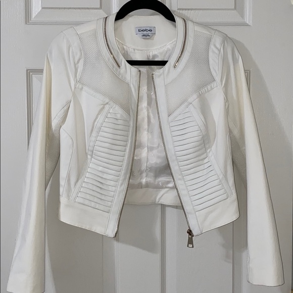 Authentic BEBE white moto jacket - Picture 1 of 7